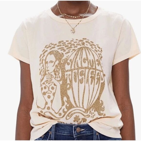 MOTHER Denim Women's The Boxy Goodie Goodie Sing Me to Sleep Tee size Large - Picture 1 of 8